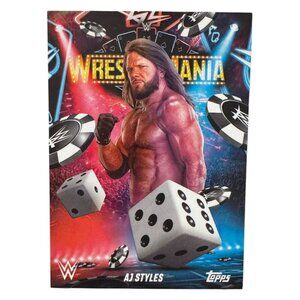 2025 Topps Wrestlemania 41 WWE WORLD Vegas Exclusive Card LE WM-12 AJ STYLES